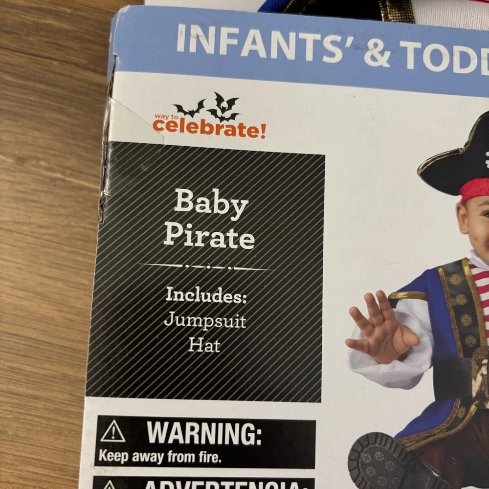 Way To Celebrate Baby Infant Pirate Halloween Dress Up Costume